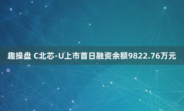 趣操盘 C北芯-U上市首日融资余额9822.76万元